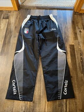 Corteiz Men’s Black Athletic Joggers with White Trim